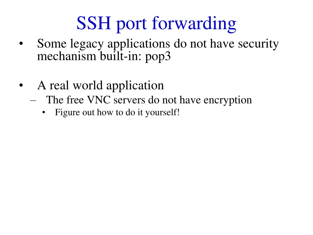 ssh port forwarding some legacy applications