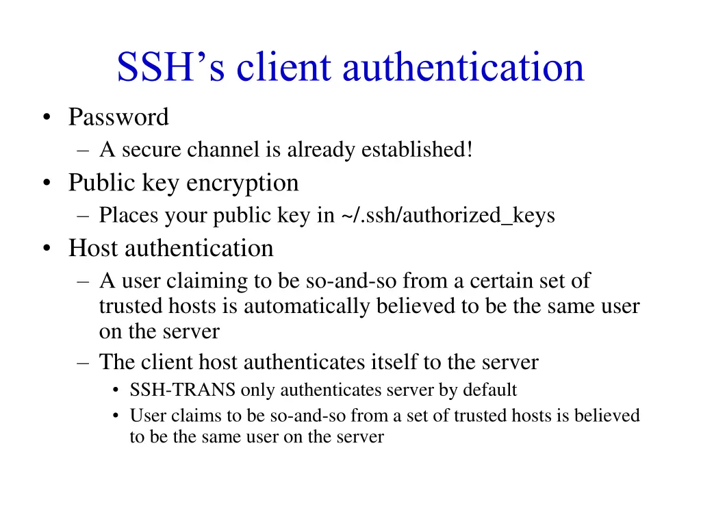 ssh s client authentication password a secure