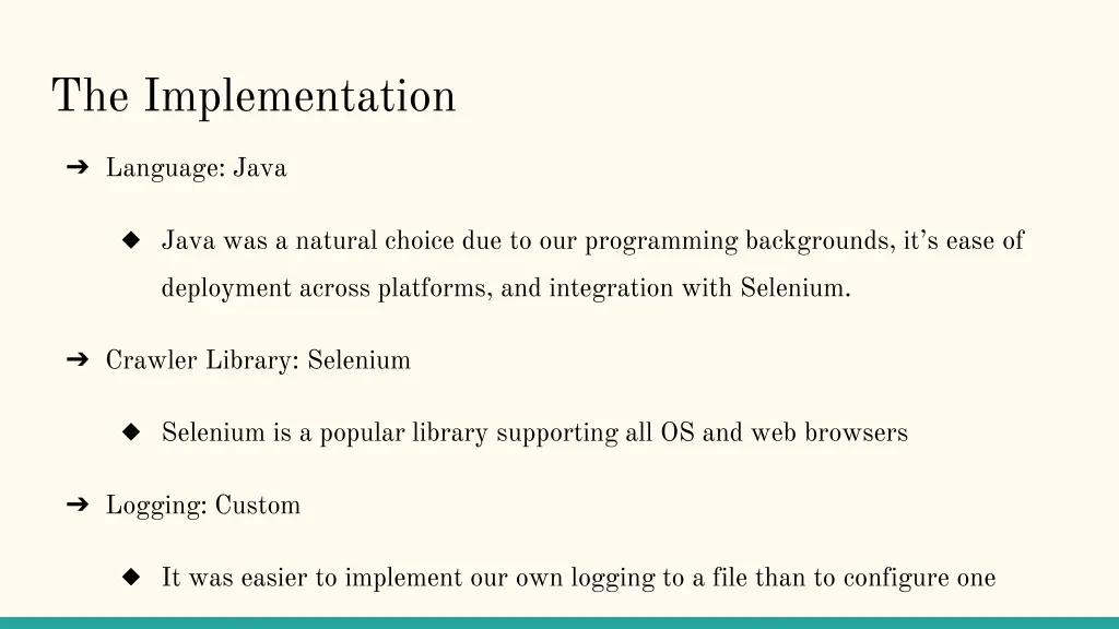 the implementation 1