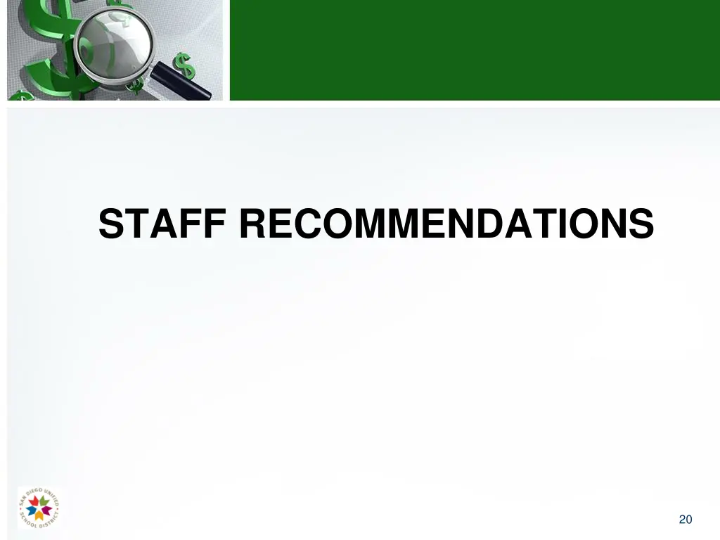 staff recommendations