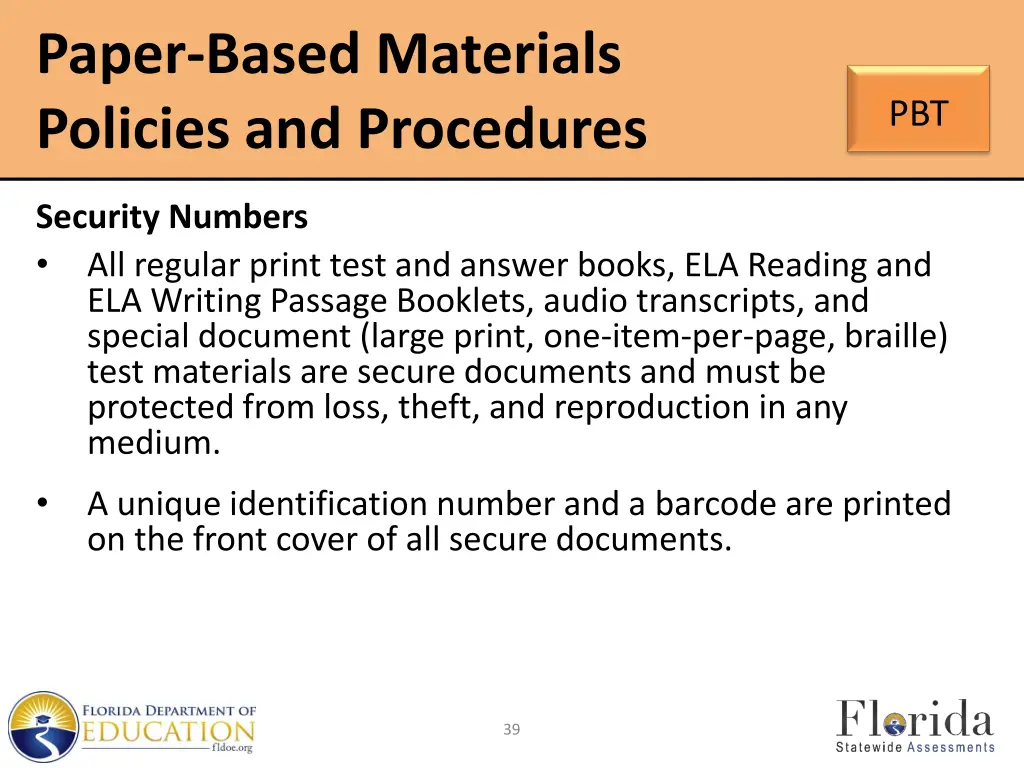 paper based materials policies and procedures