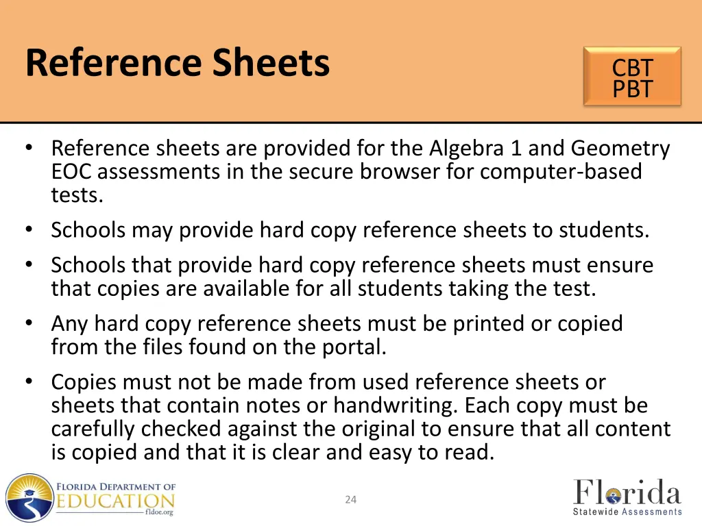 reference sheets