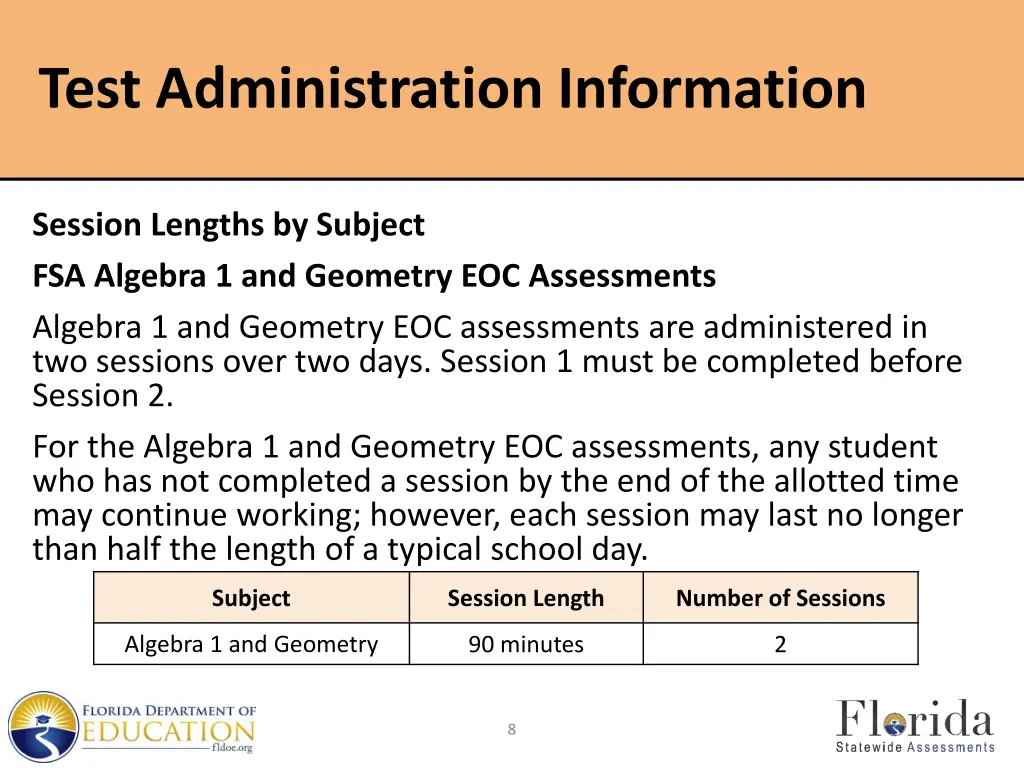 test administration information 3