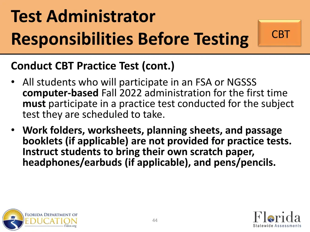 test administrator responsibilities before testing 2