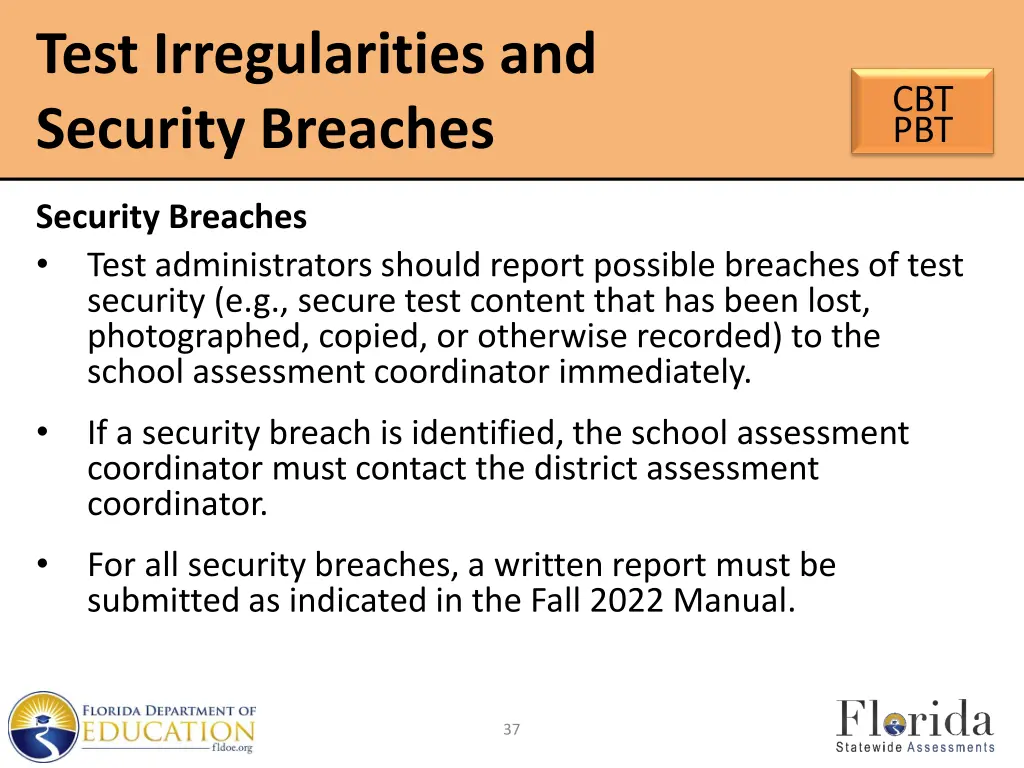 test irregularities and security breaches 1