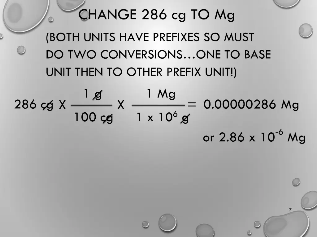change 286 cg to mg