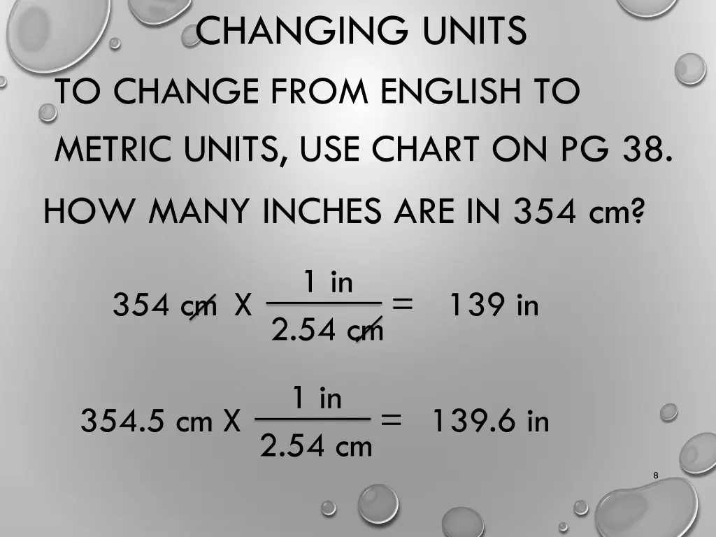 changing units