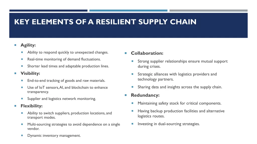 key elements of a resilient supply chain