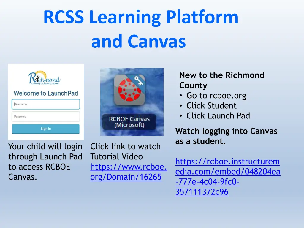 rcss learning platform and canvas