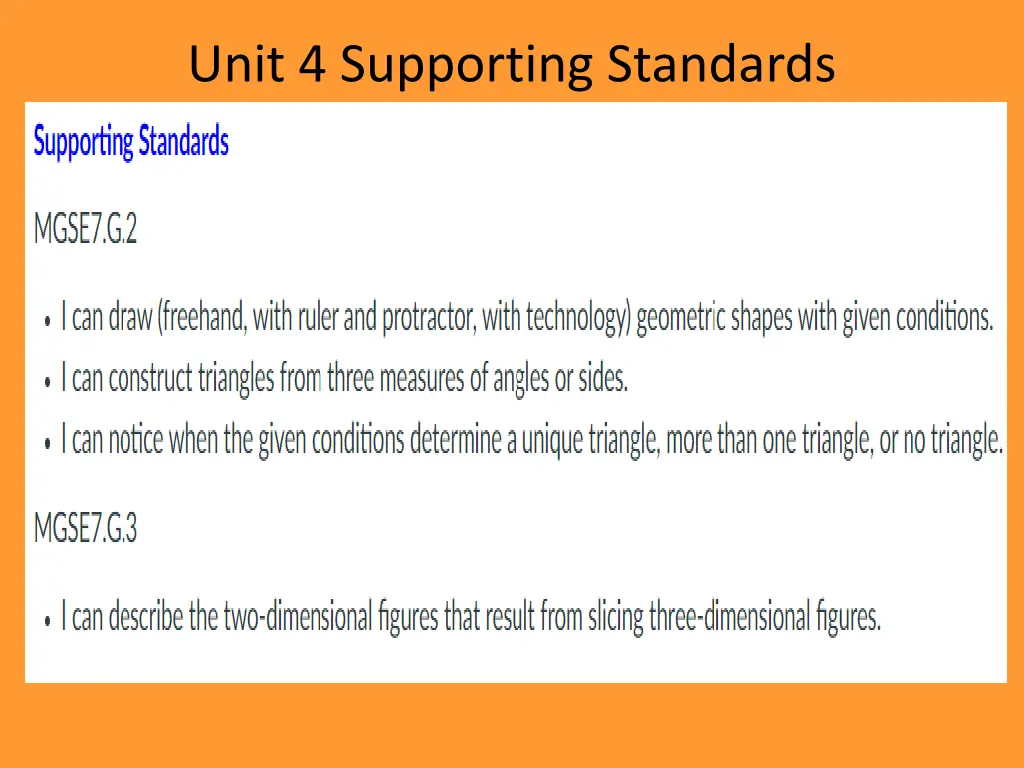 unit 4 supporting standards