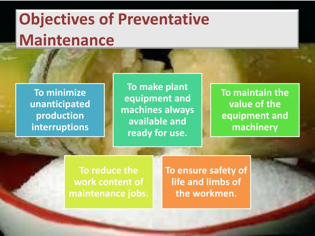 objectives of preventative maintenance