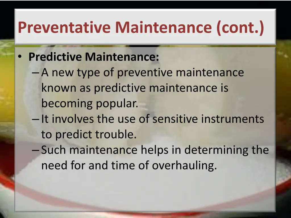 preventative maintenance cont 6