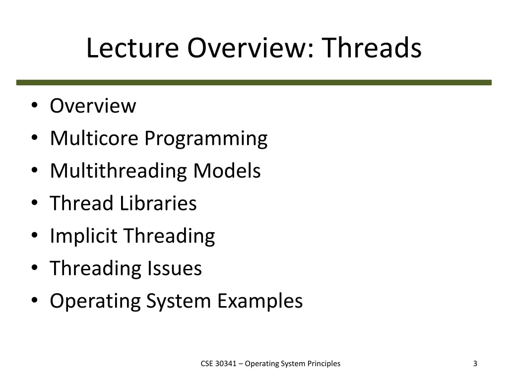 lecture overview threads