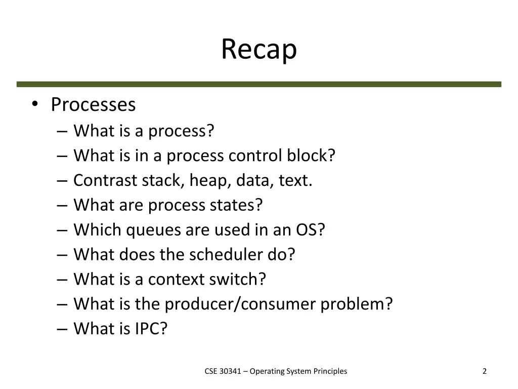 recap