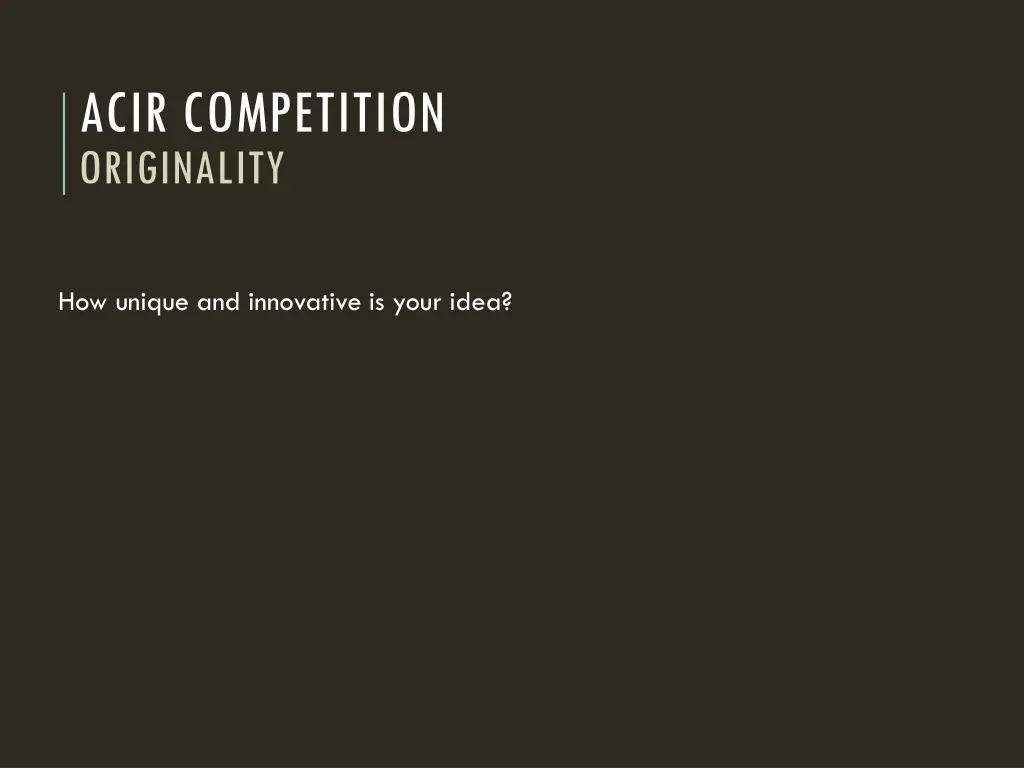 acir competition originality