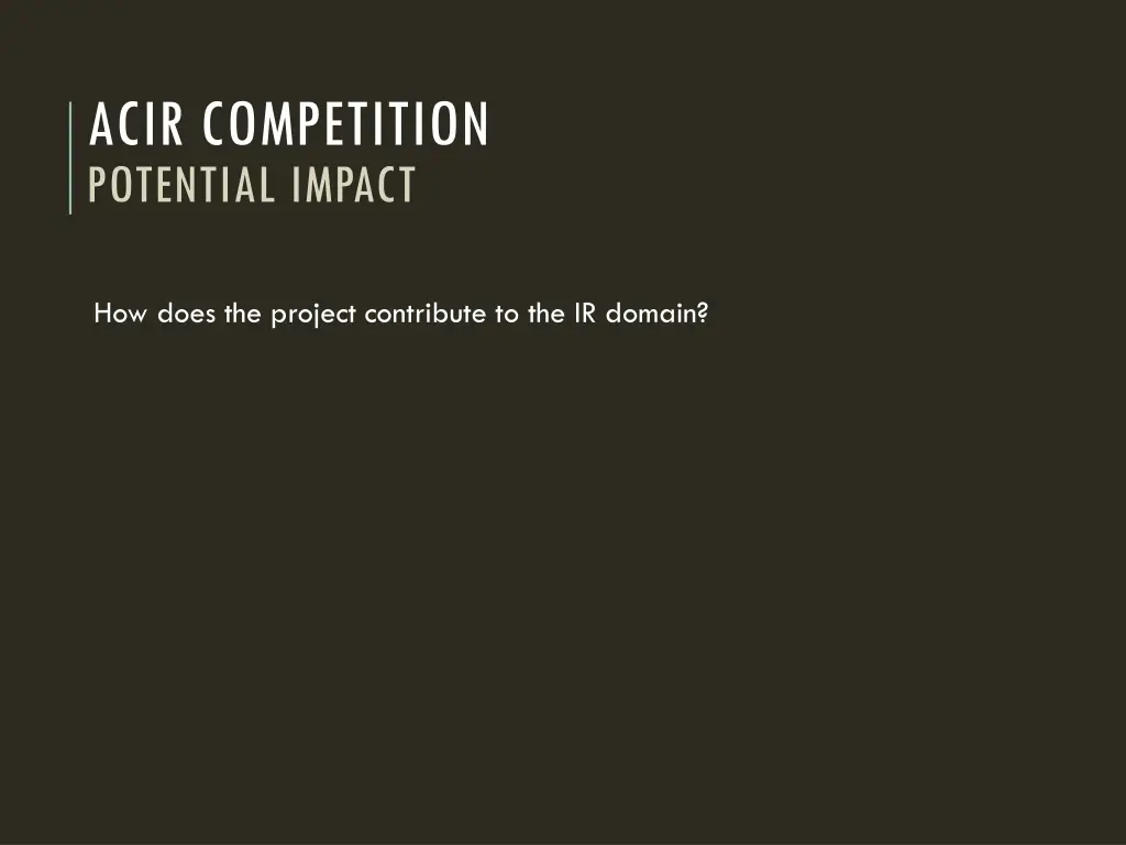 acir competition potential impact