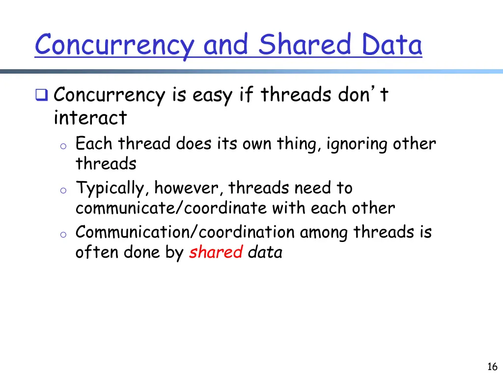 concurrency and shared data