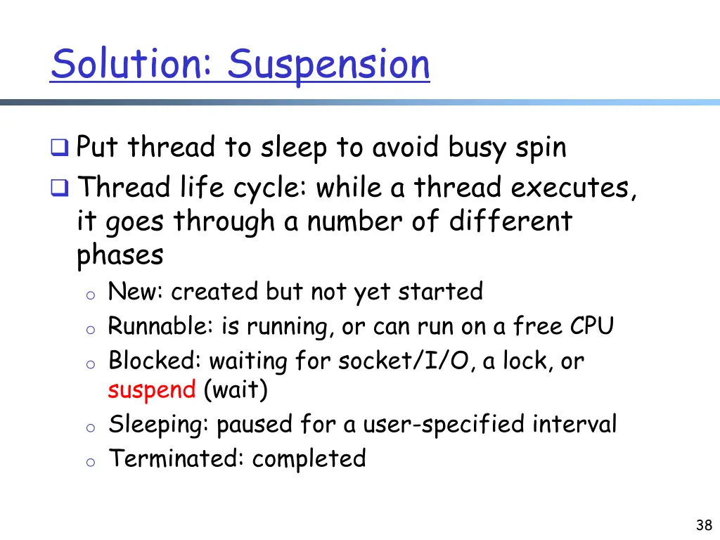 solution suspension