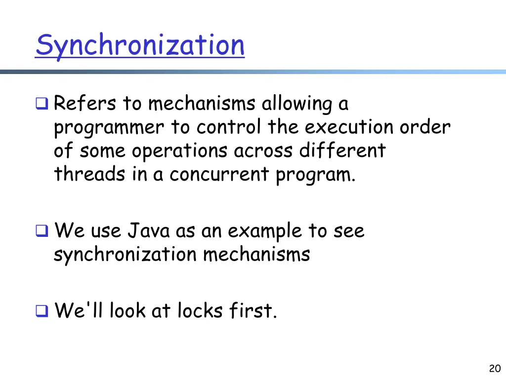 synchronization
