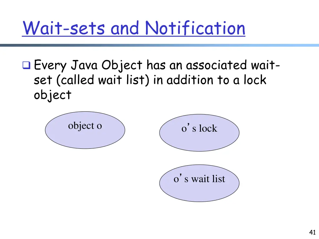 wait sets and notification