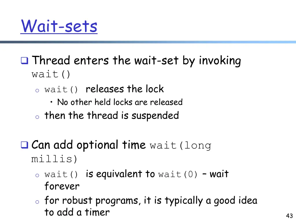 wait sets