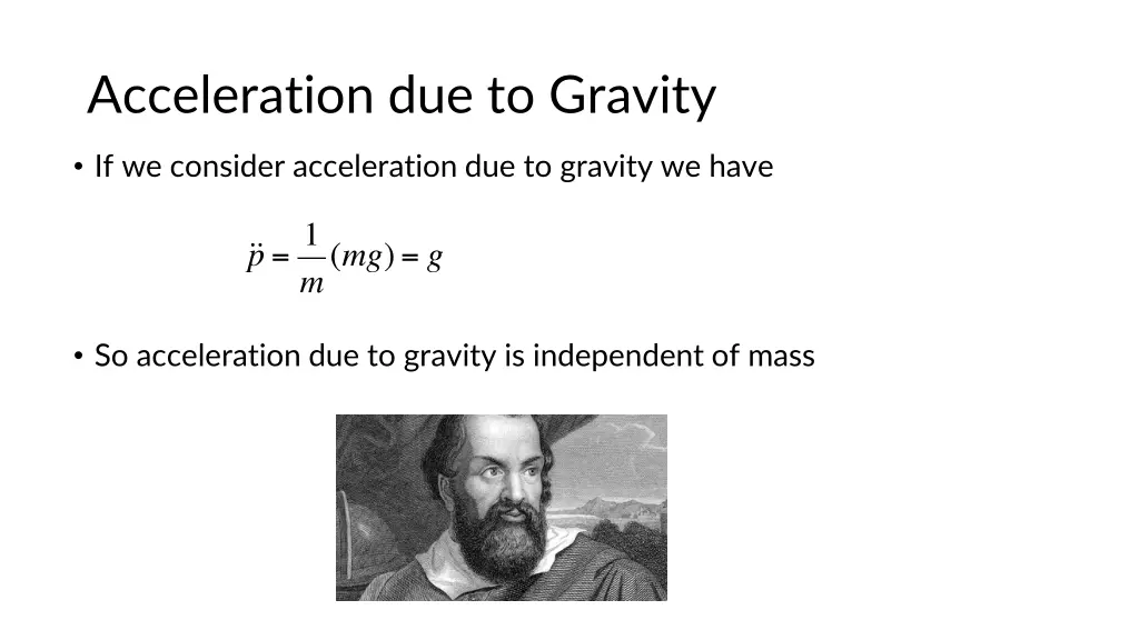 acceleration due to gravity