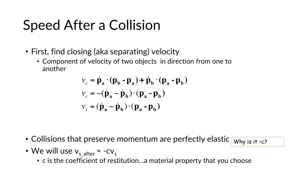 speed after a collision