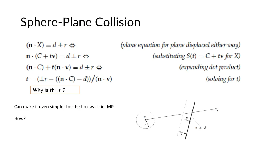 sphere plane collision