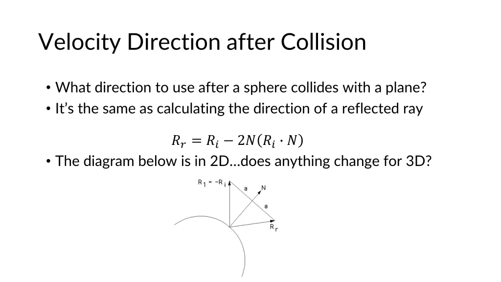 velocity direction after collision