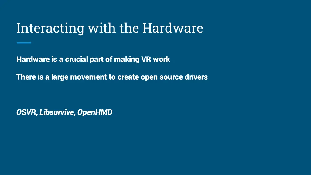 interacting with the hardware