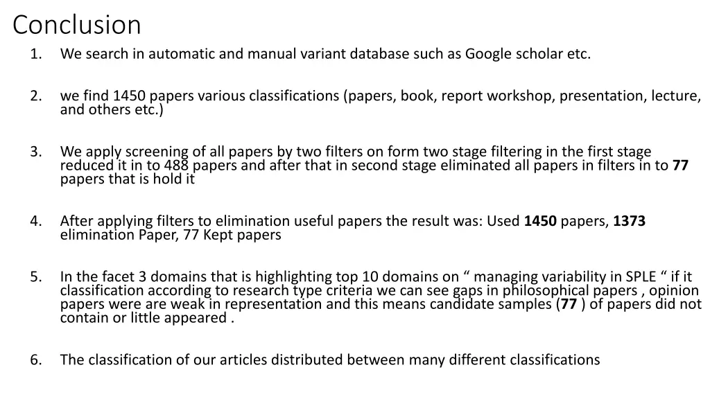 conclusion 1 we search in automatic and manual