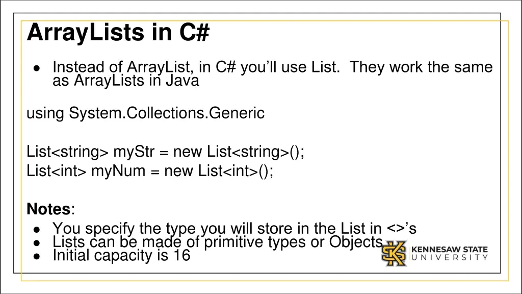 arraylists in c