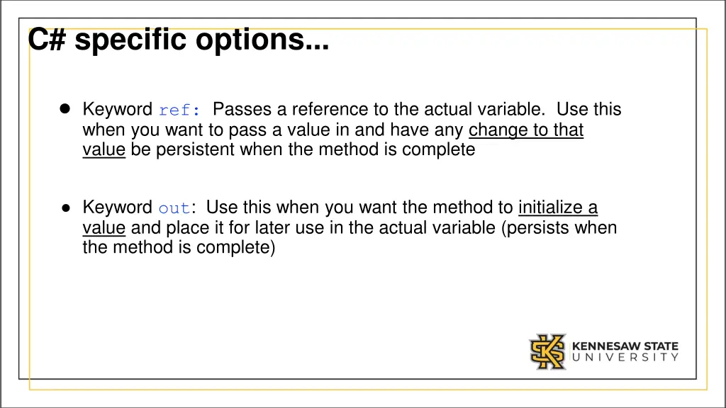 c specific options