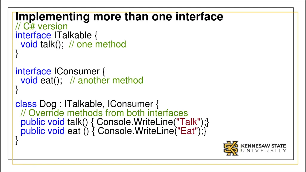 implementing more than one interface c version