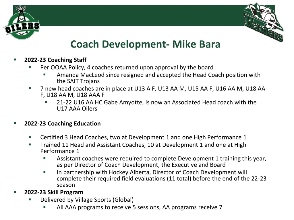 coach development mike bara