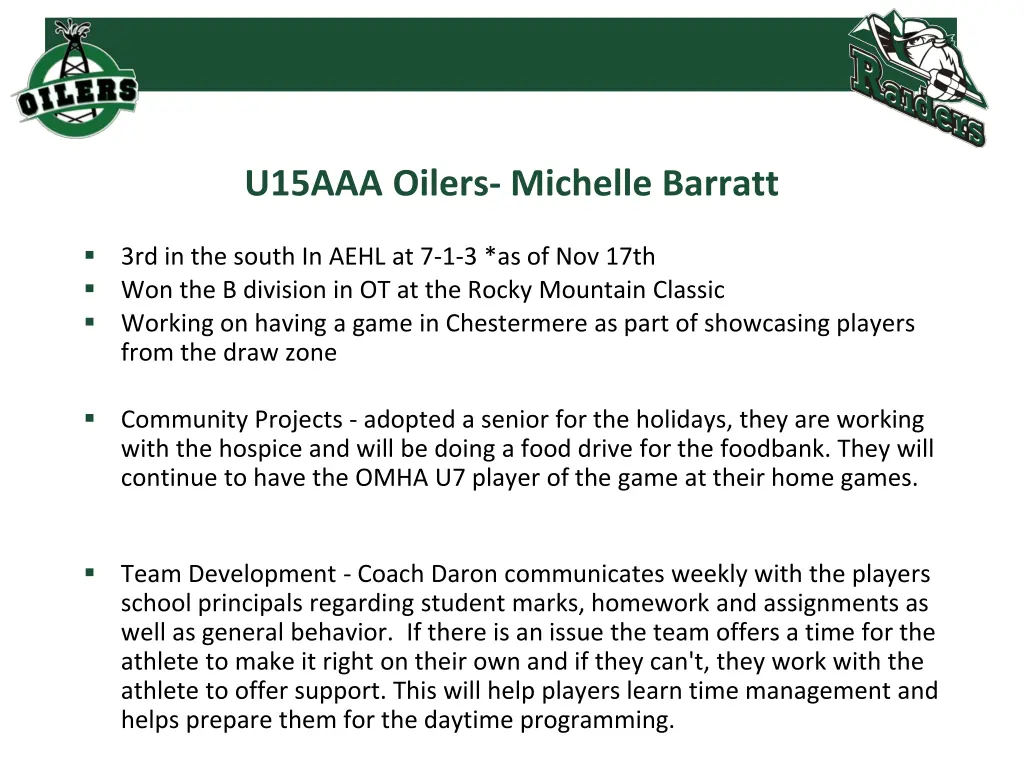 u15aaa oilers michelle barratt