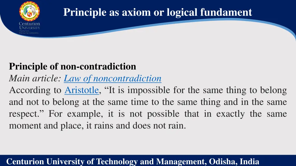 principle as axiom or logical fundament 1