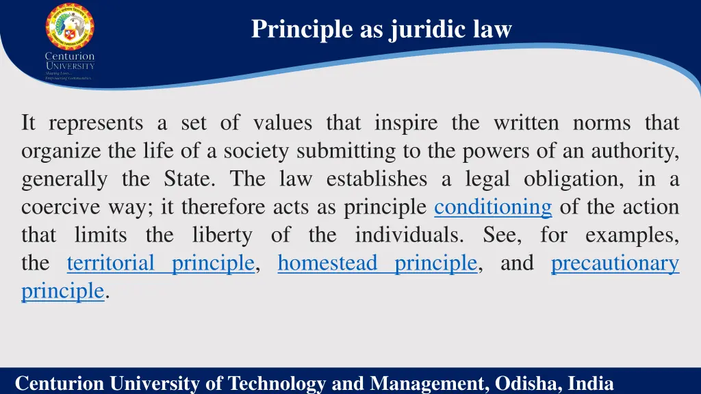 principle as juridic law