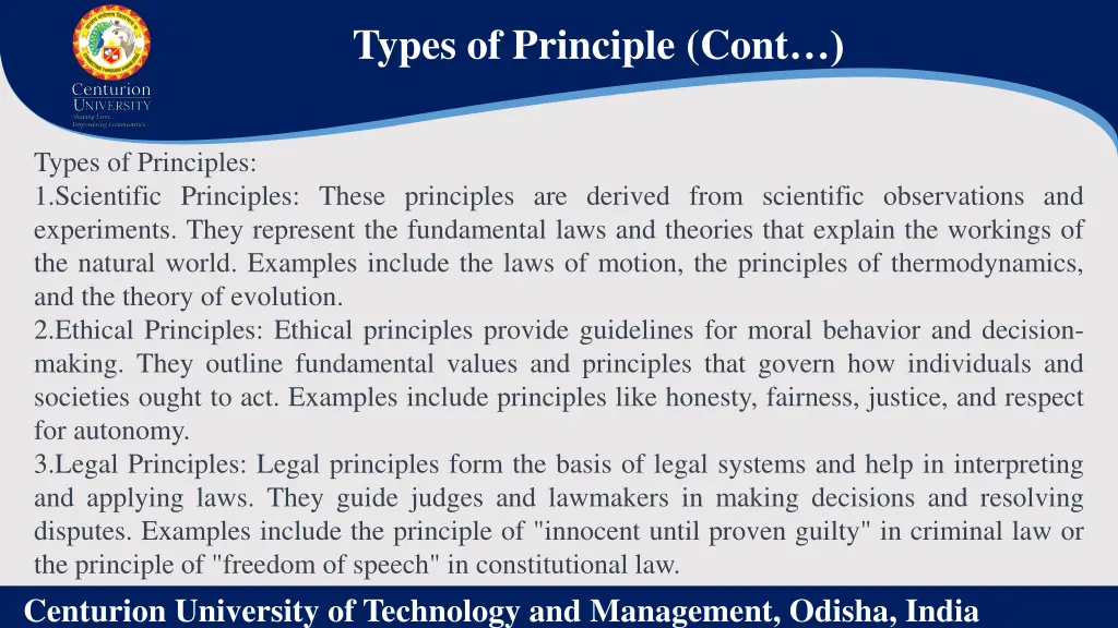 types of principle cont