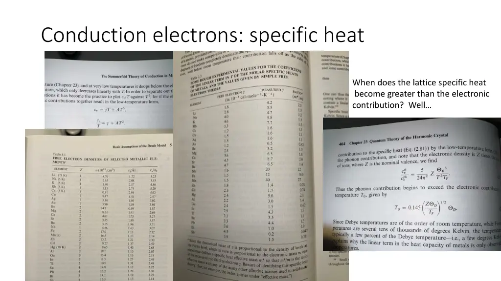 conduction electrons specific heat