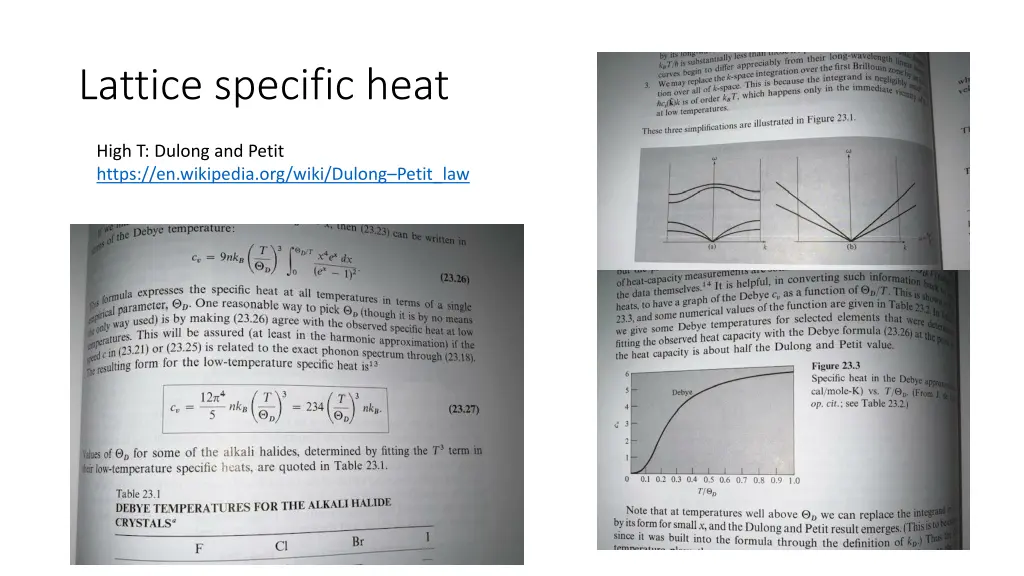 lattice specific heat