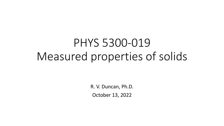phys 5300 019 measured properties of solids