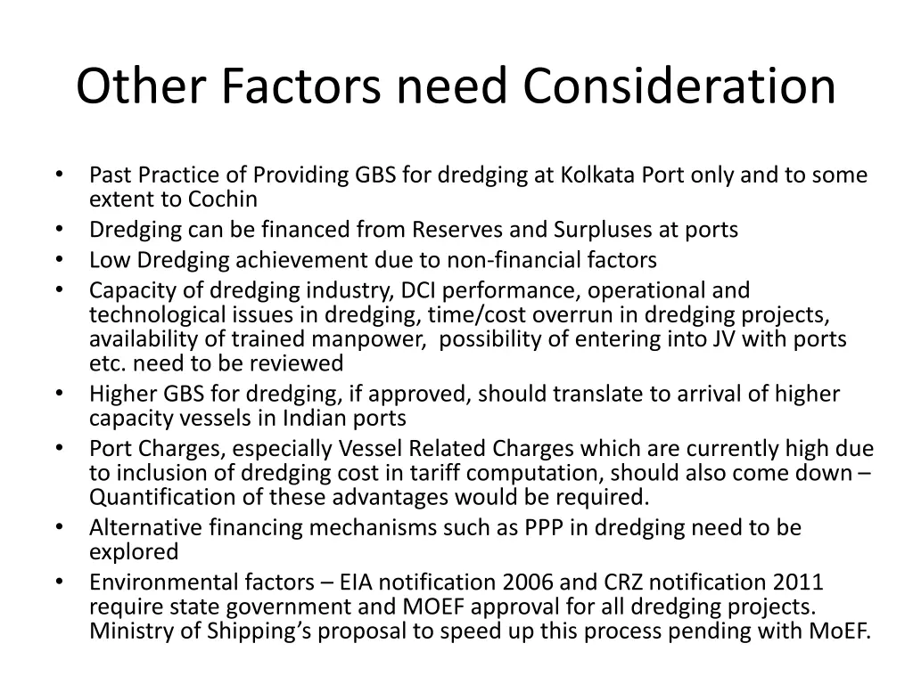 other factors need consideration