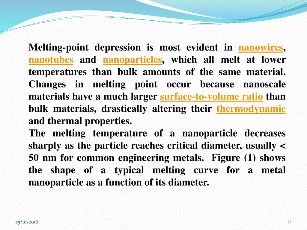 melting point depression is most evident