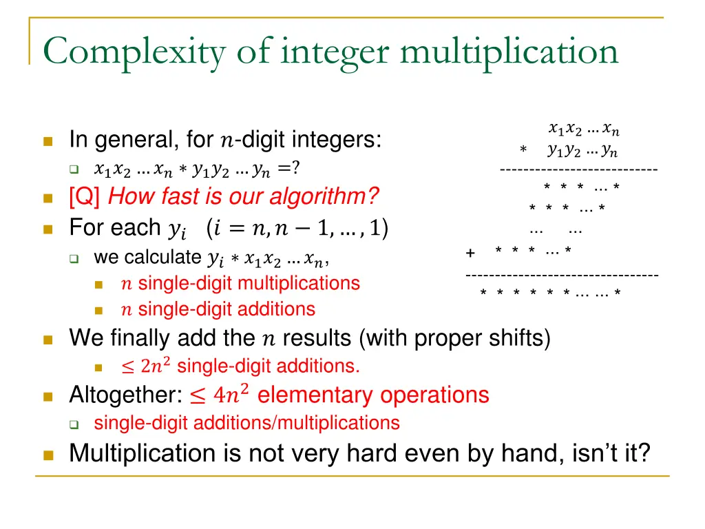 complexity of integer multiplication