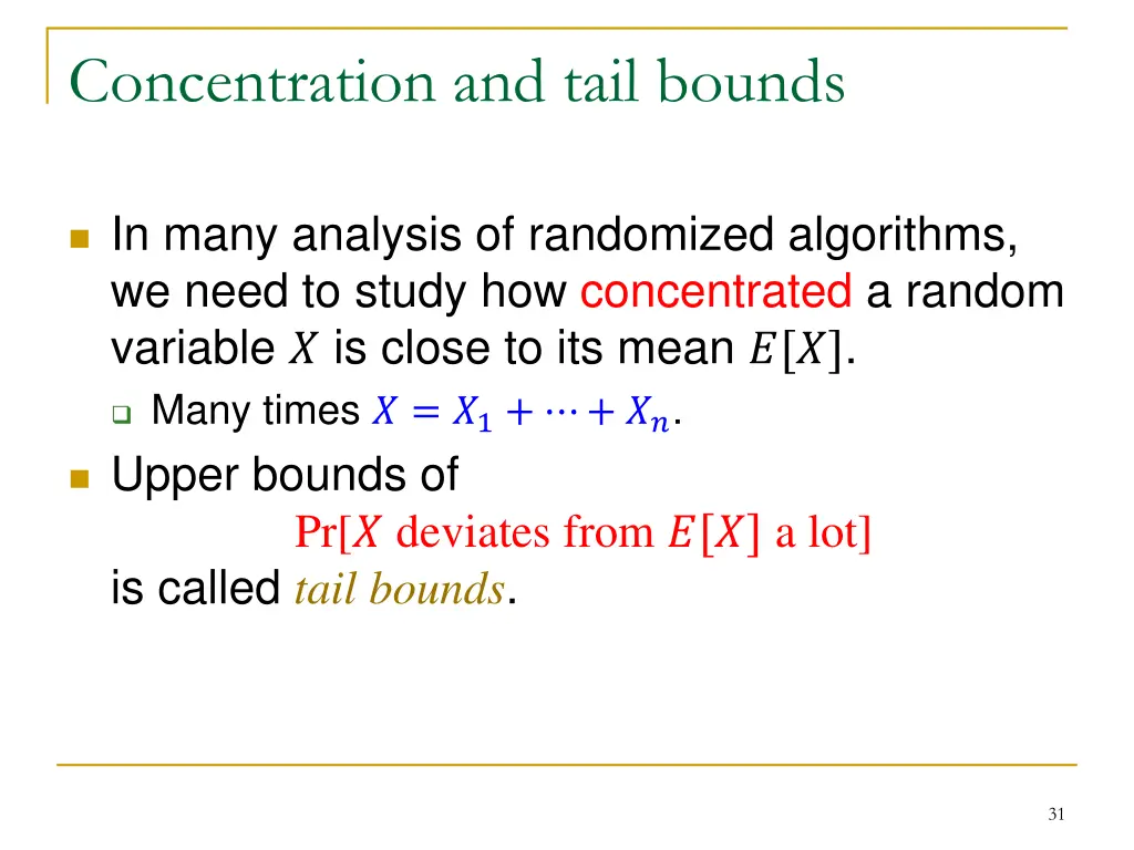 concentration and tail bounds