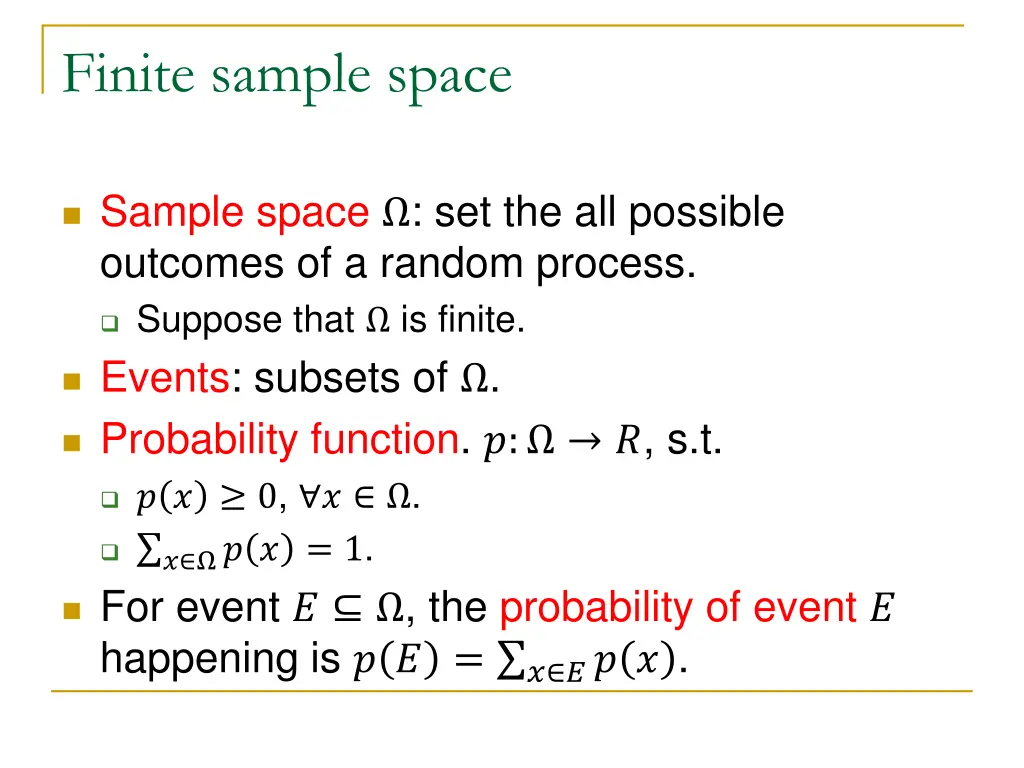 finite sample space