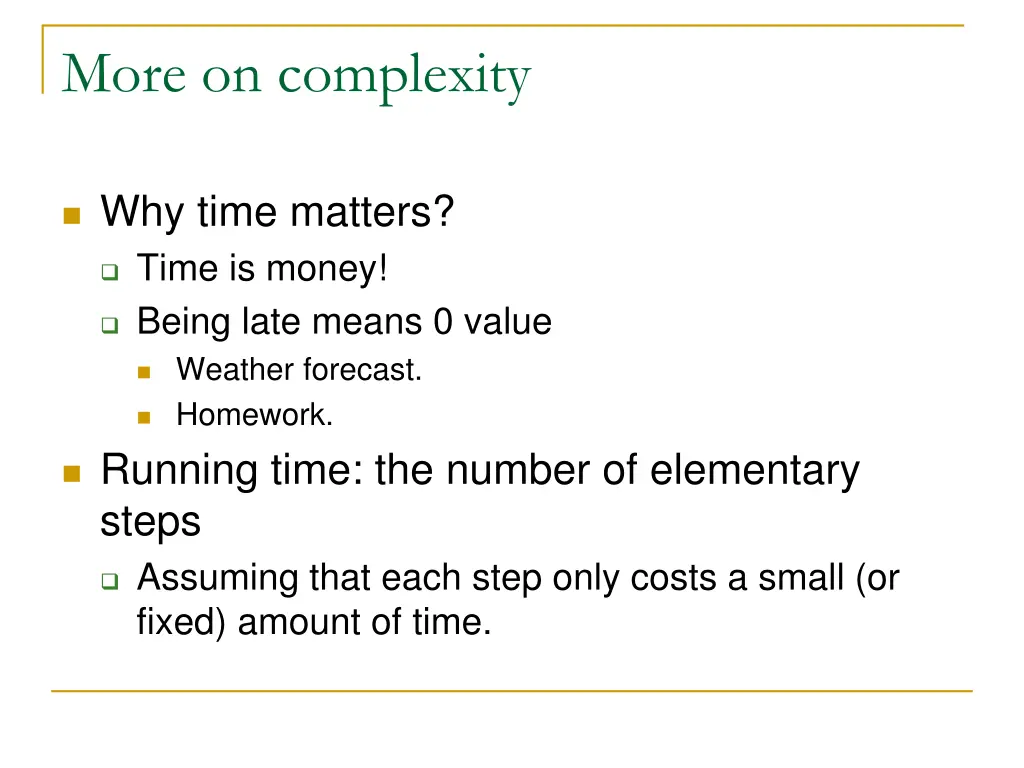 more on complexity