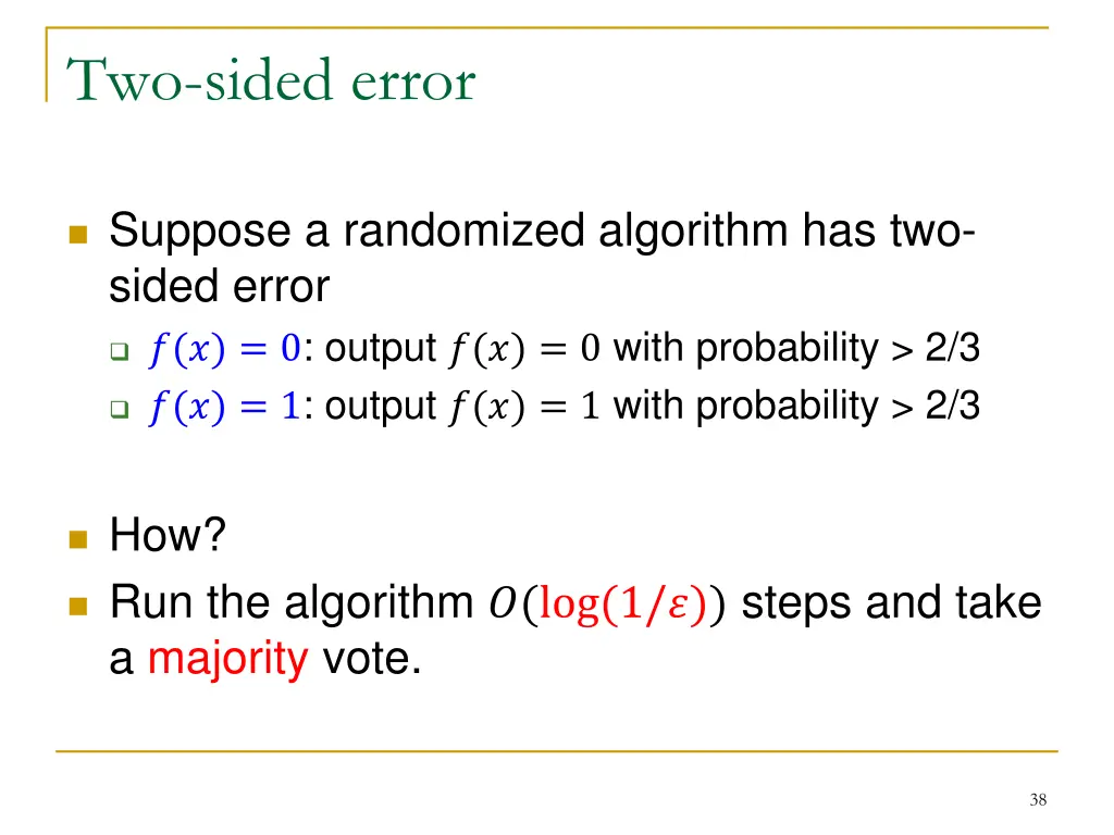 two sided error