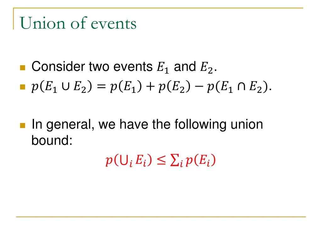 union of events